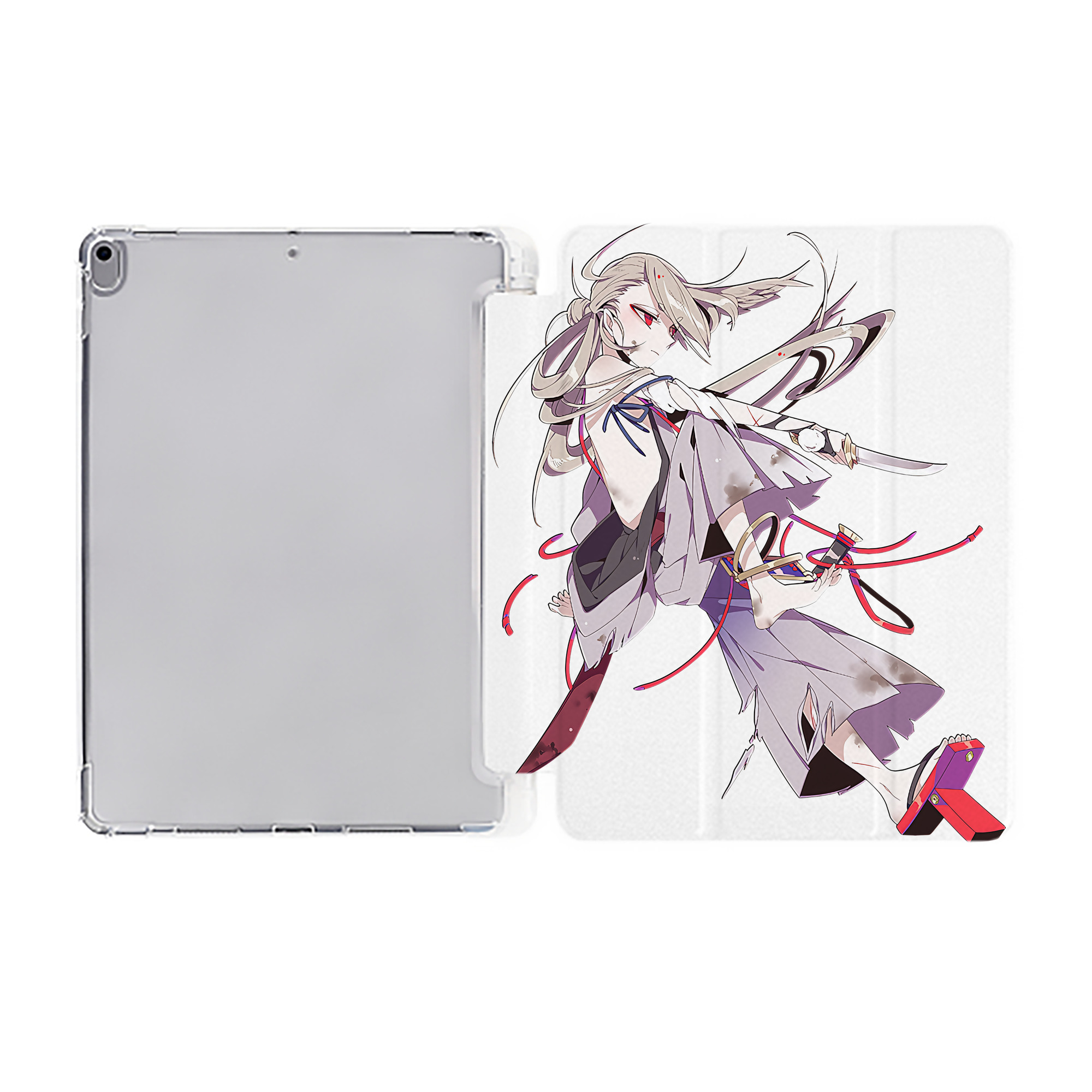 （画像用） 刀剣乱舞 Touken Ranbu IPad ケース ペン収納付き 三つ折りスタンド PUレザー×シリコン 対応機種9.5/10.5/10.9インチ